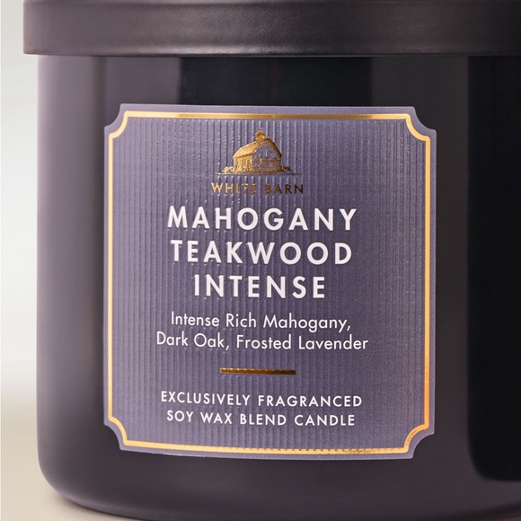 New Bath & Body Works~Mahogany Teakwood Intense 3 wick Candle - Picture 3 of 4